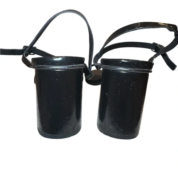 ✨Free People Black Patent Leather Block Heel Sandals – Size 39 (Made in Spain)✨ - Picture 2 of 5